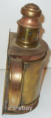 Antique Brass Oil Lamp Lantern George W Stone Wilmington Delaware