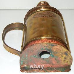 Antique Brass Oil Lamp Lantern George W Stone Wilmington Delaware