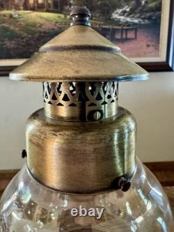 Antique Brass Onion Oil Lanterns Vintage Maritime Ship Lamp Glass Globe Hadrot