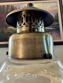 Antique Brass Onion Oil Lanterns Vintage Maritime Ship Lamp Glass Globe Hadrot
