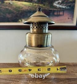 Antique Brass Onion Oil Lanterns Vintage Maritime Ship Lamp Glass Globe Hadrot