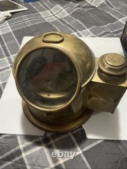 Antique Brass Sestrel Navigation Binnacle gimbal with Compass and Lantern Box
