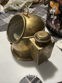 Antique Brass Sestrel Navigation Binnacle gimbal with Compass and Lantern Box