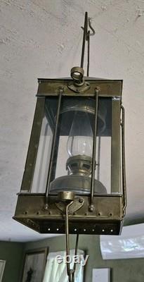 Antique Brass Ship Oil Lantern Nautical Ship Light? 21 Tall