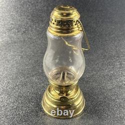 Antique Brass Skater's Lantern Kerosene Oil Lamp Hurricane Globe 19th Century