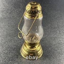 Antique Brass Skater's Lantern Kerosene Oil Lamp Hurricane Globe 19th Century