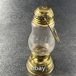 Antique Brass Skater's Lantern Kerosene Oil Lamp Hurricane Globe 19th Century