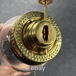 Antique Brass Skater's Lantern Kerosene Oil Lamp Hurricane Globe 19th Century