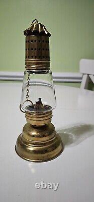 Antique Brass Skaters Oil Lantern Lamp 9 with Smoke Bell