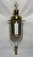 Antique Brass & Stained Glass Processional Candle Lantern Pole Mount Cross 25.5