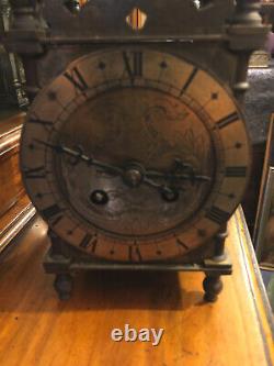 Antique Brass Striking Lantern Clock In Good Working Order