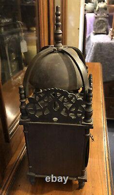 Antique Brass Striking Lantern Clock In Good Working Order