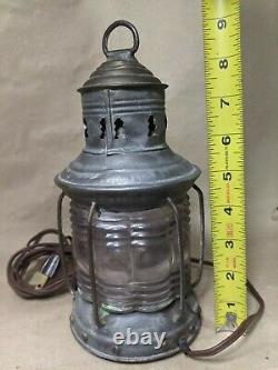 Antique Brass TRIPLEX Maritime Nautical Electric LAMP LANTERN