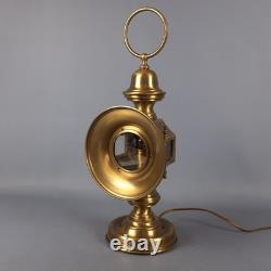 Antique Brass Table Lamp Vintage Car Lantern Electrified 1950