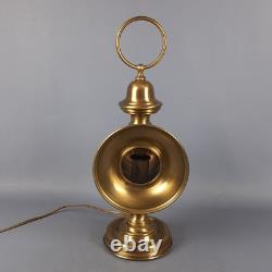 Antique Brass Table Lamp Vintage Car Lantern Electrified 1950