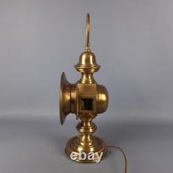 Antique Brass Table Lamp Vintage Car Lantern Electrified 1950