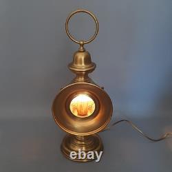 Antique Brass Table Lamp Vintage Car Lantern Electrified 1950