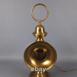 Antique Brass Table Lamp Vintage Car Lantern Electrified 1950