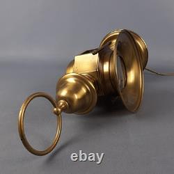 Antique Brass Table Lamp Vintage Car Lantern Electrified 1950