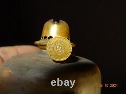 Antique Brass Top Tin Lantern Green Glass Side J. Sangster 1862 Burner