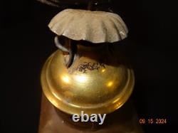 Antique Brass Top Tin Lantern Green Glass Side J. Sangster 1862 Burner