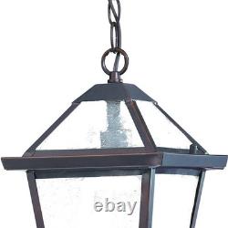 Antique Bronze Glass Hanging Lantern Light