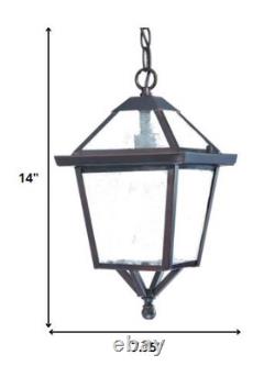 Antique Bronze Glass Hanging Lantern Light