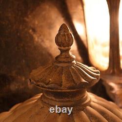 Antique Bronze Outdoor Wall Lamps Porch Lights Cathedral Glass Vintage 2005