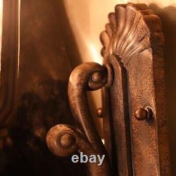 Antique Bronze Outdoor Wall Lamps Porch Lights Cathedral Glass Vintage 2005