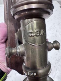 Antique CSR Railroad Train Caboose Lantern Wall Sconce Lamp Light Fixture Brass