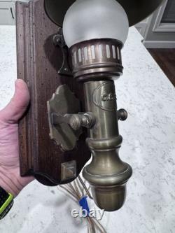 Antique CSR Railroad Train Caboose Lantern Wall Sconce Lamp Light Fixture Brass