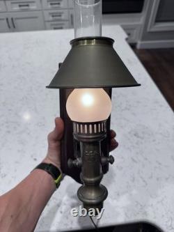 Antique CSR Railroad Train Caboose Lantern Wall Sconce Lamp Light Fixture Brass