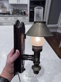 Antique CSR Railroad Train Caboose Lantern Wall Sconce Lamp Light Fixture Brass