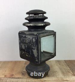 Antique C. M. Hall Carriage Lantern Light Lamp Right And Left Set Beveled Glass