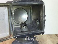 Antique C. M. Hall Carriage Lantern Light Lamp Right And Left Set Beveled Glass