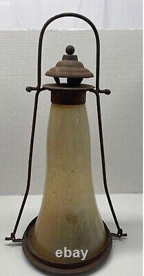 Antique Candle Light Lantern. Rare Find. Thick glass and metal. 18 H