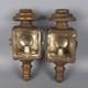 Antique Car Lanterns Rejna Zanardini Milan Iron Brass Glass Early'900