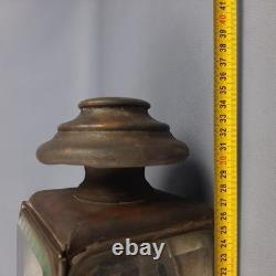 Antique Car Lanterns Rejna Zanardini Milan Iron Brass Glass Early'900