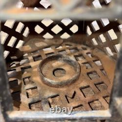 Antique Cast Iron Japanese Asian Pagoda Garden Candle Lantern Vintage Black