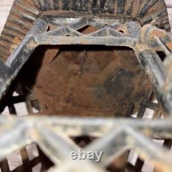 Antique Cast Iron Japanese Asian Pagoda Garden Candle Lantern Vintage Black