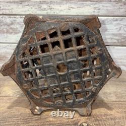 Antique Cast Iron Japanese Asian Pagoda Garden Candle Lantern Vintage Black