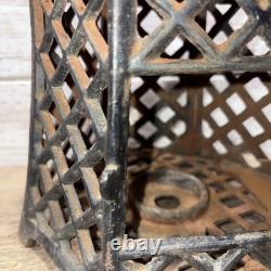 Antique Cast Iron Japanese Asian Pagoda Garden Candle Lantern Vintage Black