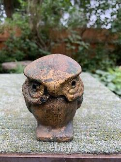 Antique Cast Iron Owl Lantern Incense Burner Vintage