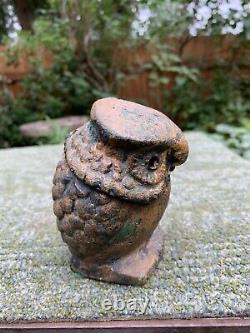 Antique Cast Iron Owl Lantern Incense Burner Vintage