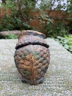 Antique Cast Iron Owl Lantern Incense Burner Vintage