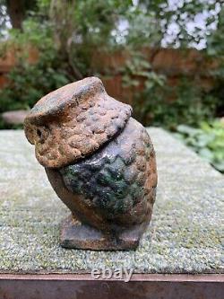 Antique Cast Iron Owl Lantern Incense Burner Vintage