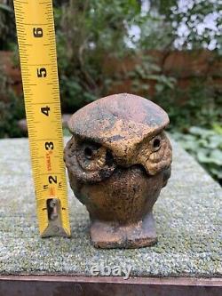 Antique Cast Iron Owl Lantern Incense Burner Vintage