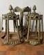 Antique Chandelier Lantern Lot 19h C. Brass Oil Lamp Candle Pineapple Finial