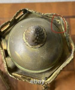 Antique Chandelier Lantern Lot 19h C. Brass Oil Lamp Candle Pineapple Finial
