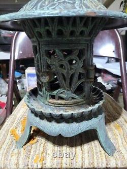 Antique Chinese Cast Iron 3 Legged Pagoda Garden Lantern Late 20th Century